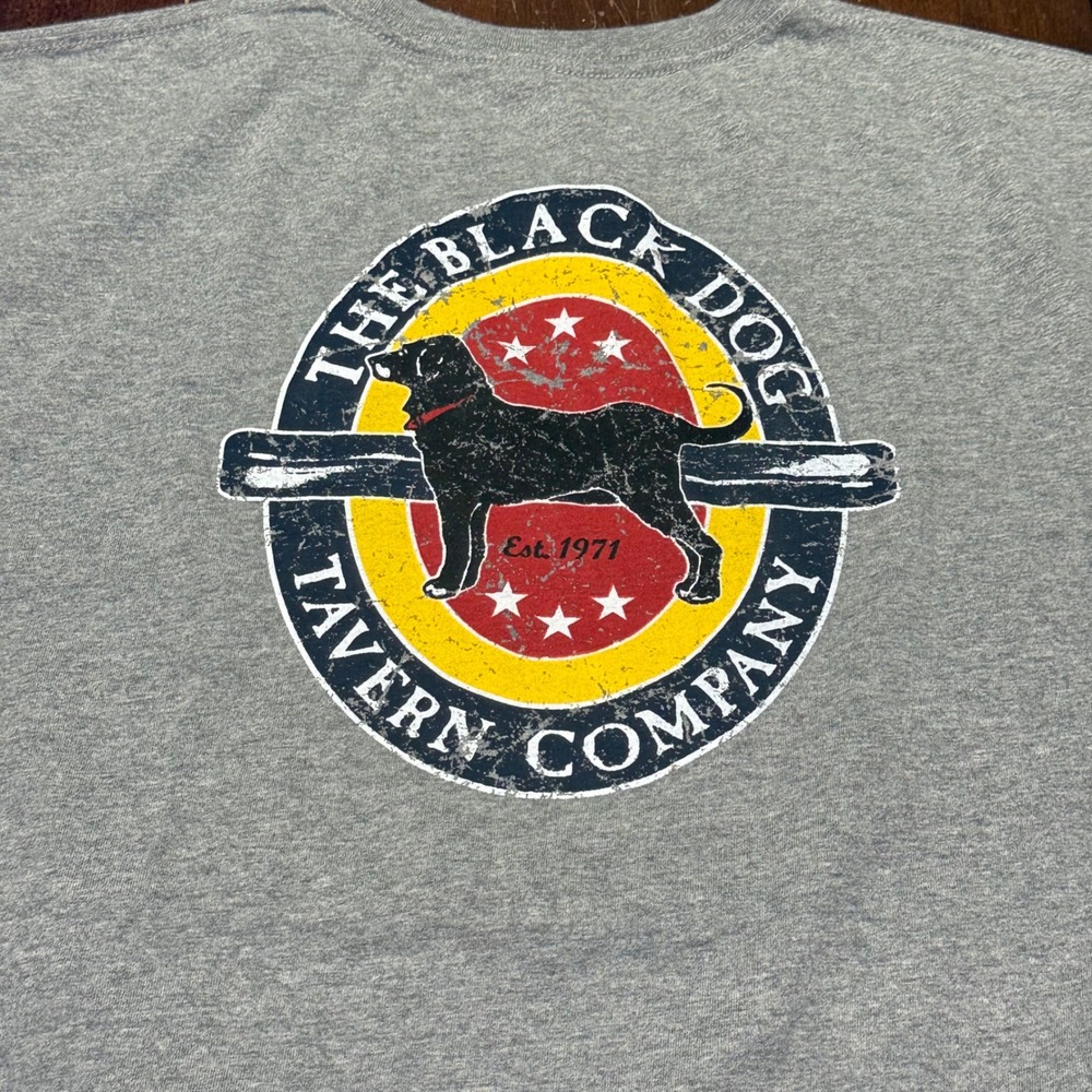 The Black Dog Tavern Company T-Shirt Mens XL Gray Graphic Logo Tee
